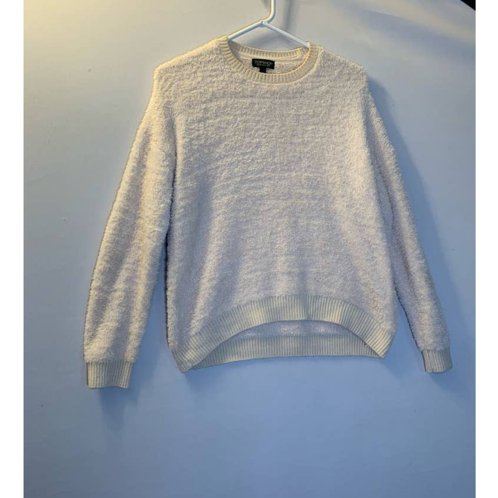 Topshop fuzzy sweatshirt Cream UK 12 US 8